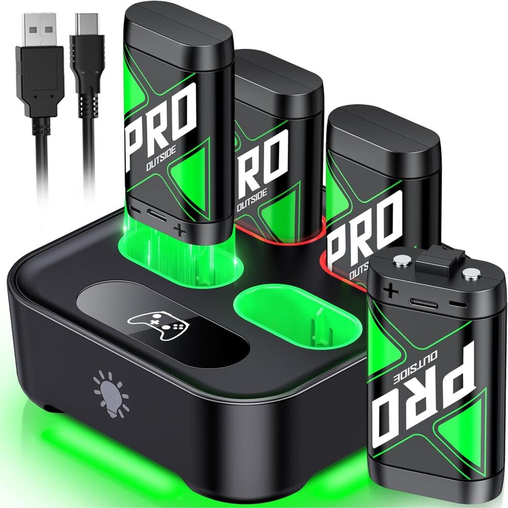NinjajoyOX 4x 4080mWh Rechargeable Xbox Batteries + Charging Dock Station